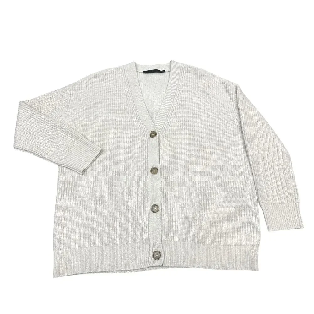 Jenni Kayne Cashmere Cocoon Cardigan Ivory Oatmeal Oversized 2XS XS - Picture 4 of 7